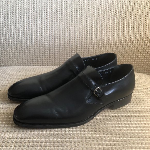 Salvatore Ferragamo Florence Men's Black Sleek Slip-On's w/Buckle